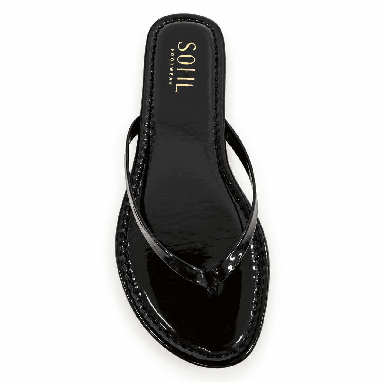 SOHL Slim Thong patent sandal in Harbor Night